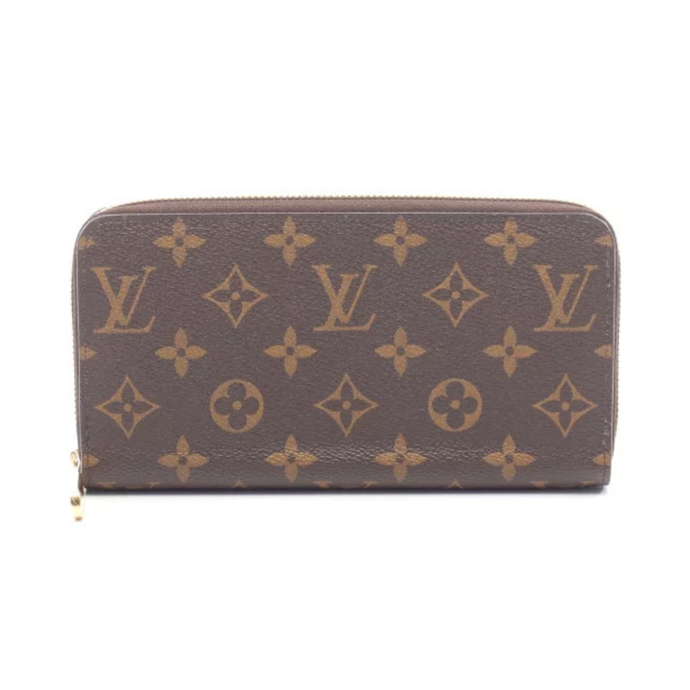 Louis Vuitton Zippy Wallet Round Long Leather Monogram Brown Pink